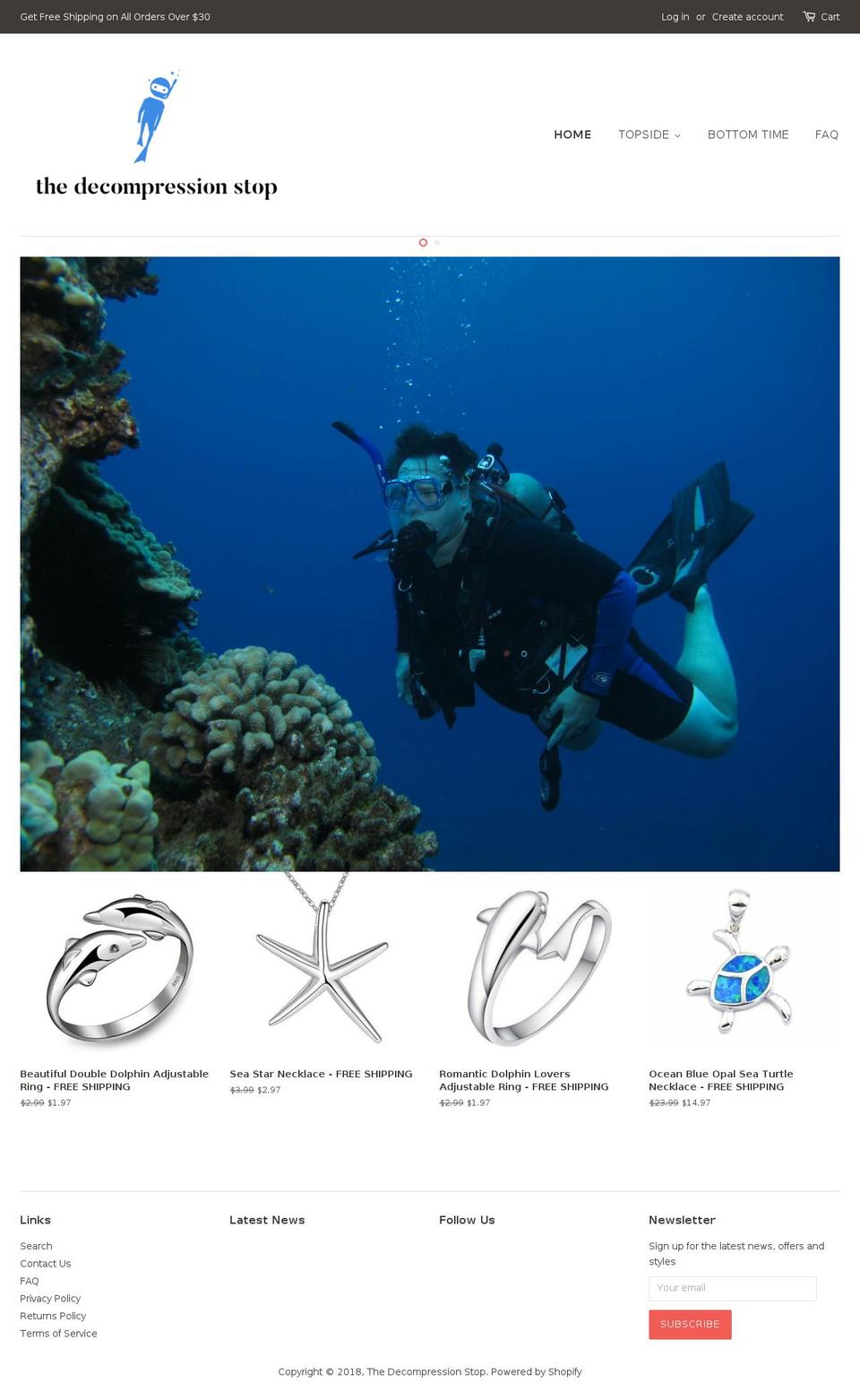 decompressionstop.com shopify website screenshot