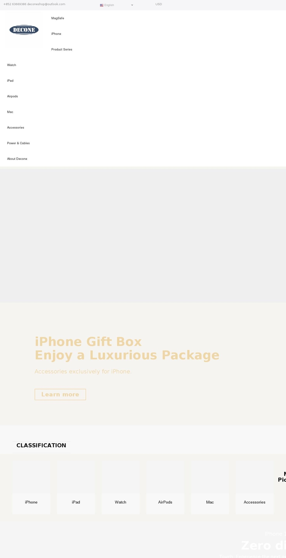 decone.net shopify website screenshot