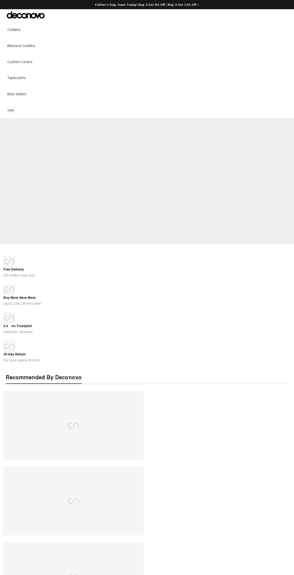 deconovo.co.uk shopify website screenshot