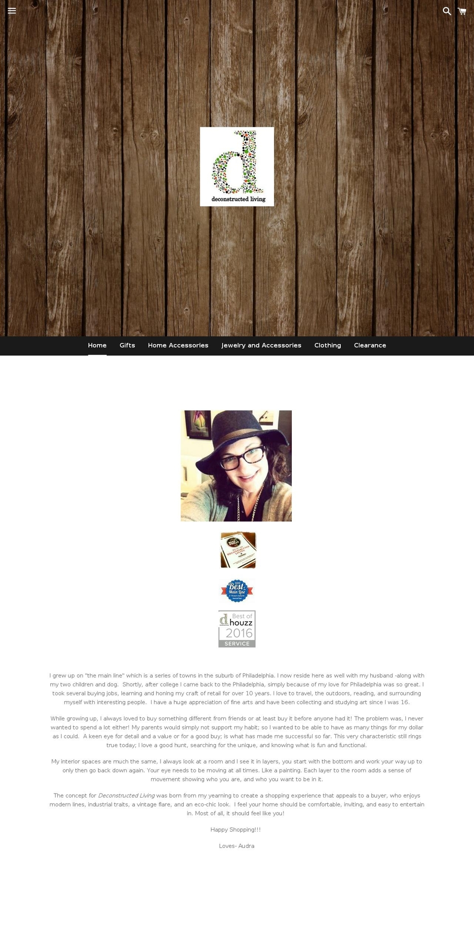 deconstructedliving.com shopify website screenshot