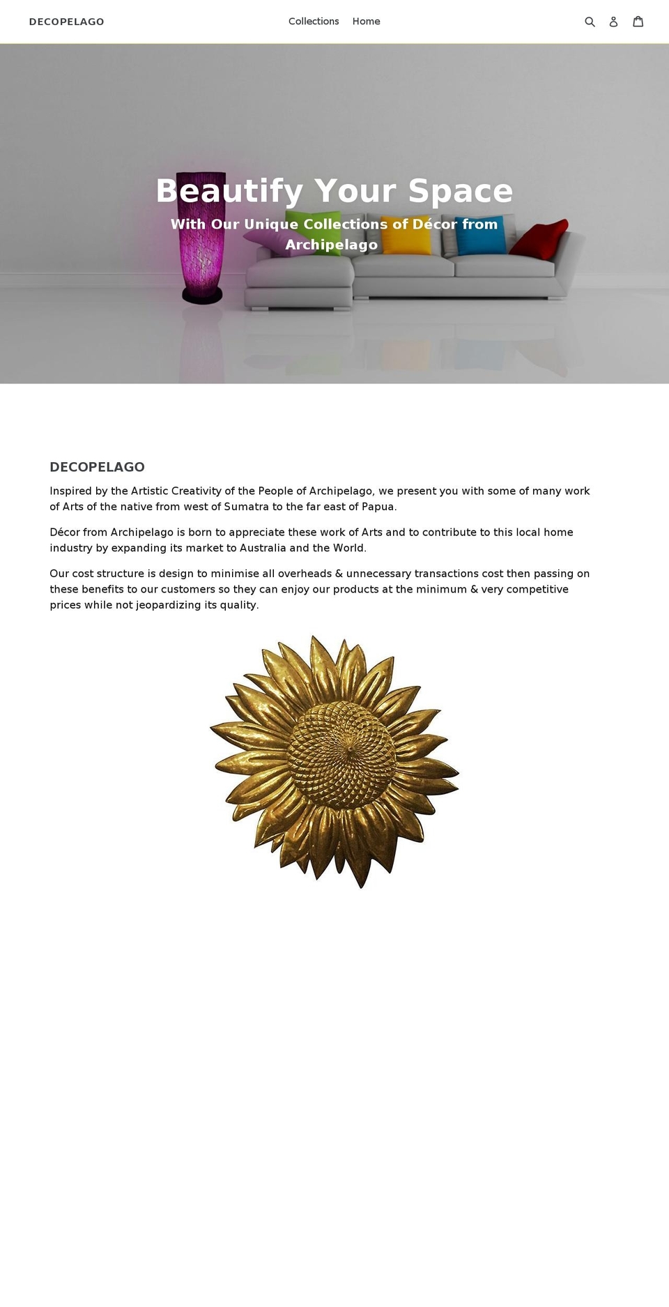 decopelago.com shopify website screenshot