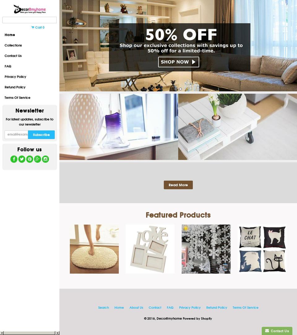 Décor Shopify theme site example decor8myhome.com