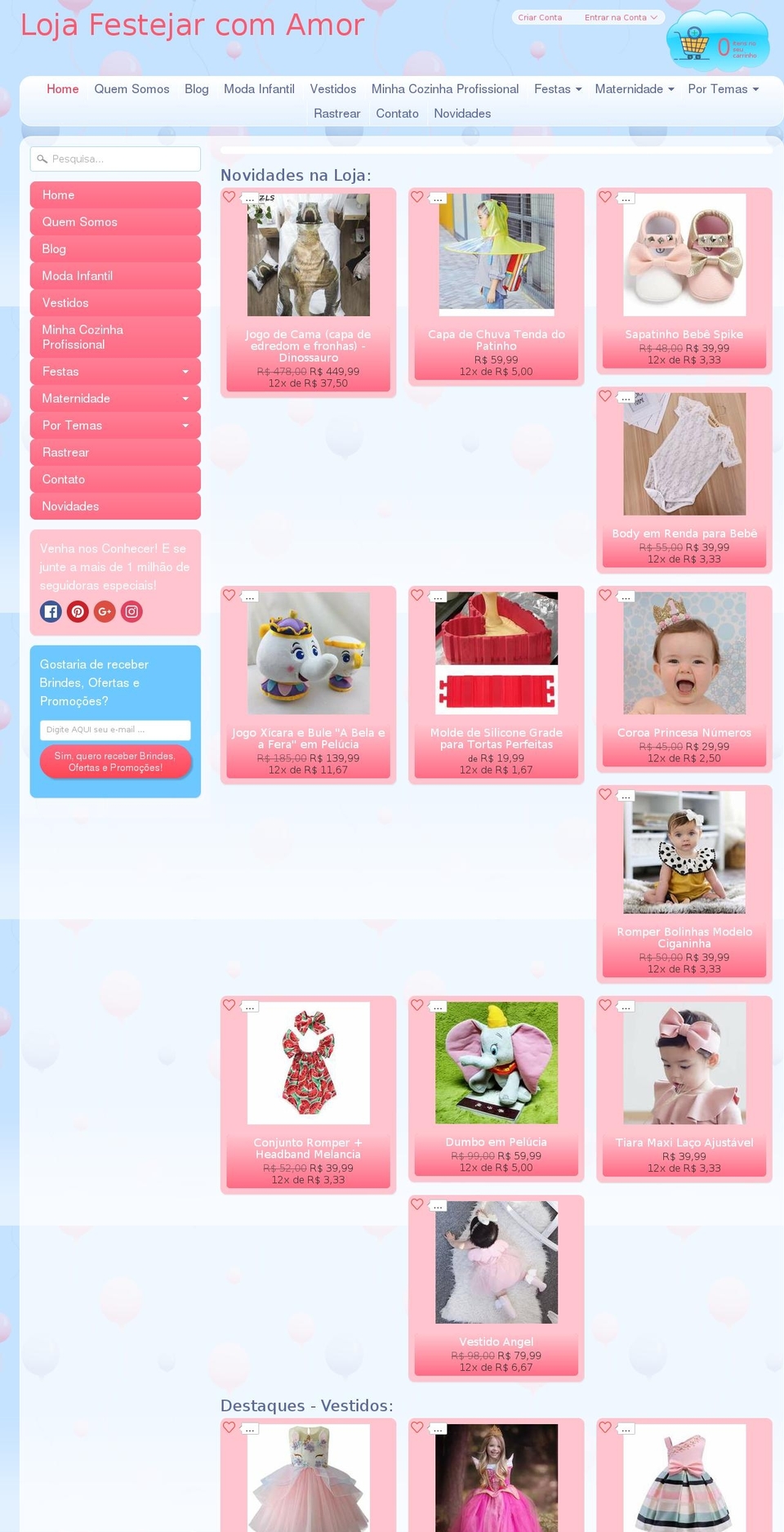 decoracaodefestainfantil.net shopify website screenshot