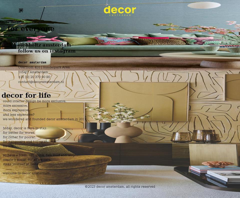 decoramsterdam.nl shopify website screenshot