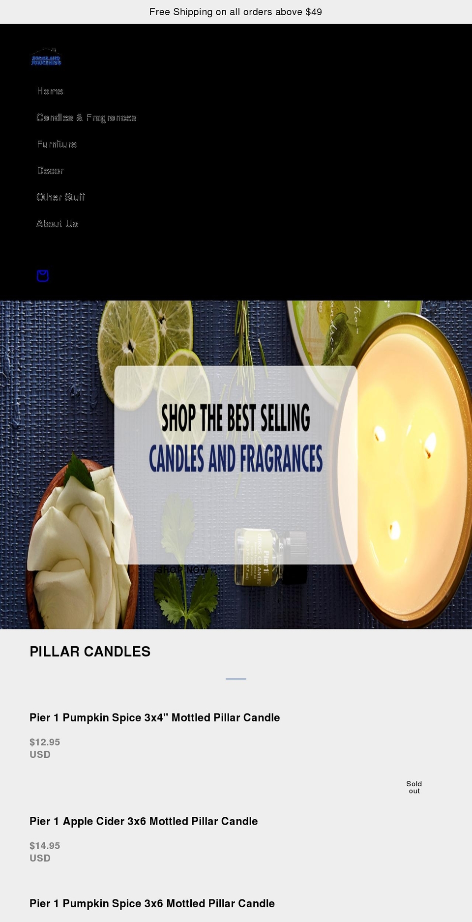 decorandfurnishing.com shopify website screenshot