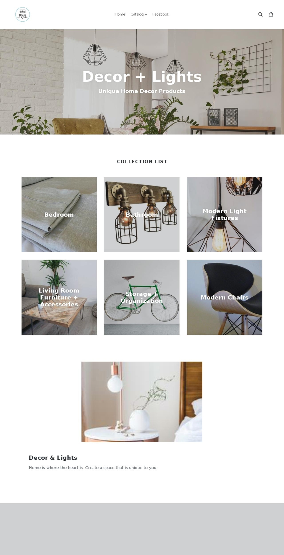 decorandlights.com — Shopify storefront screenshot