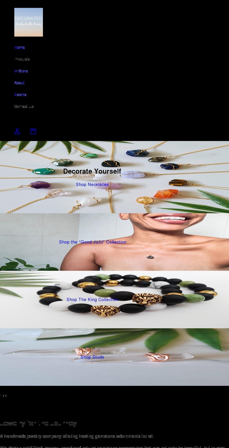 decoratedjewelry.com shopify website screenshot