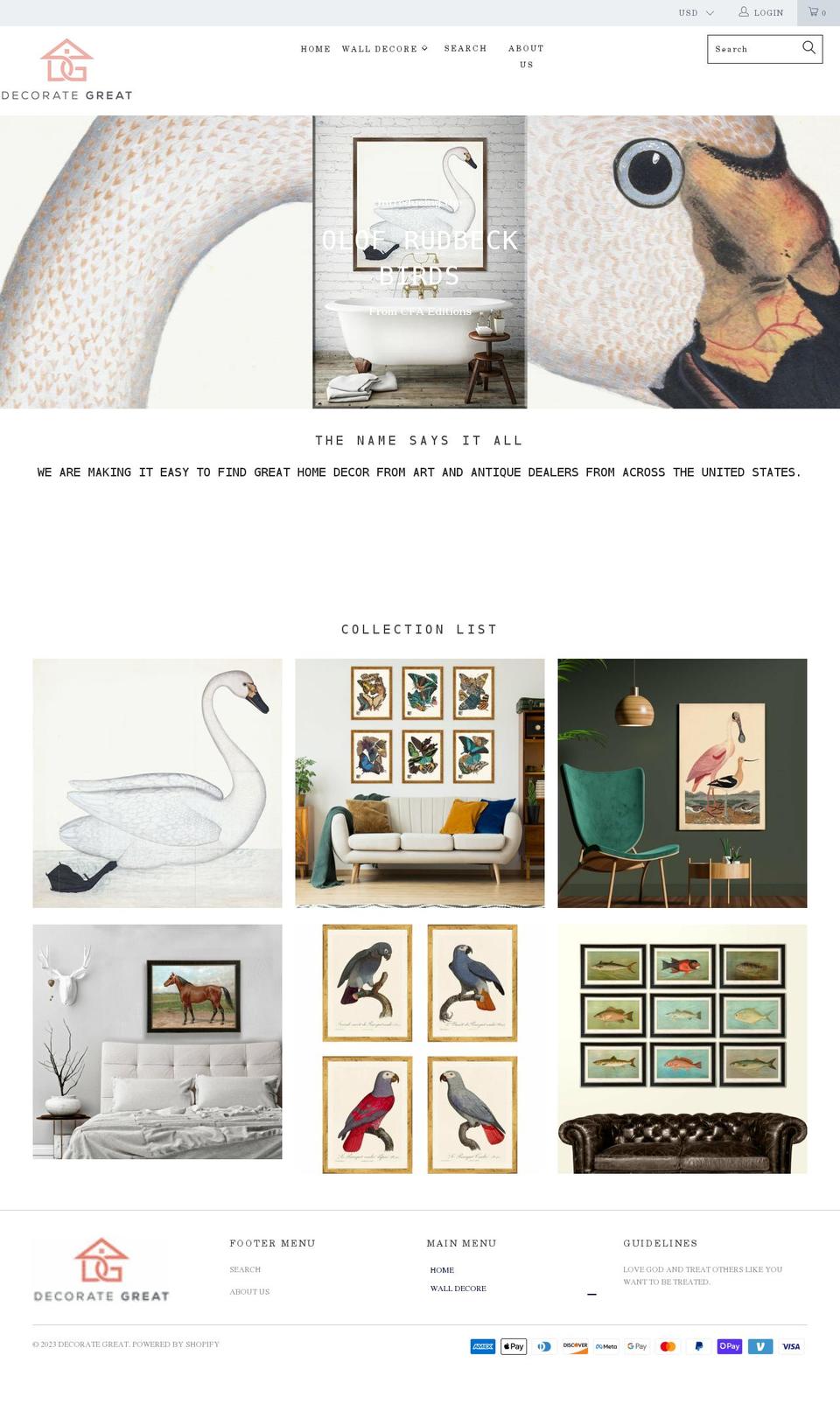 decorategreat.com shopify website screenshot