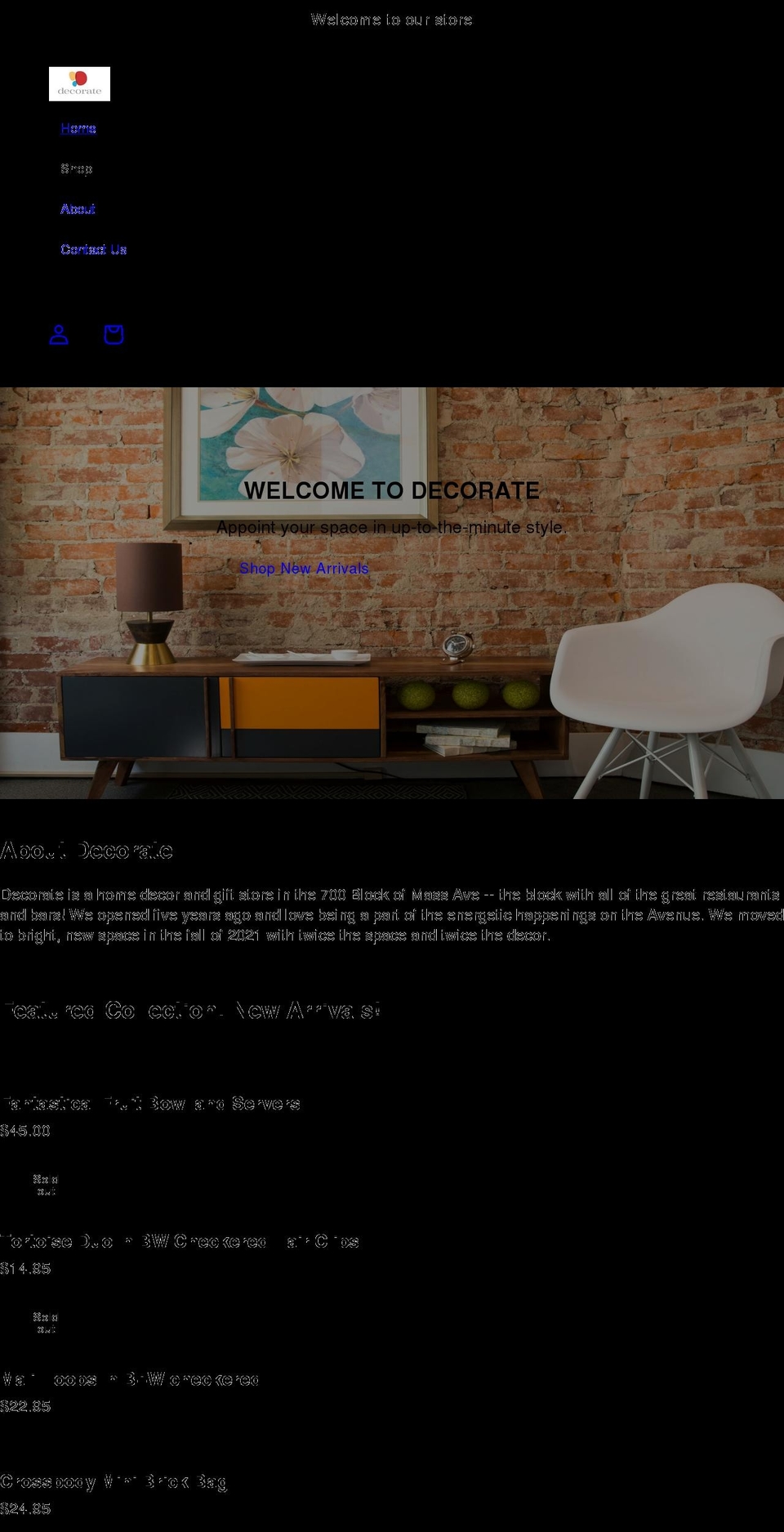 decorateindy.com shopify website screenshot