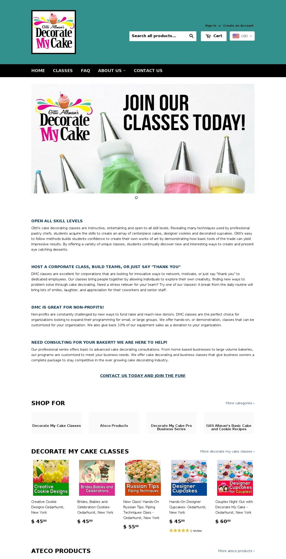 decoratemycakeny.com — Shopify storefront screenshot