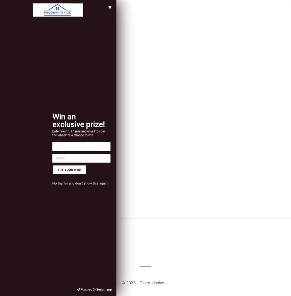 decorationize.com shopify website screenshot