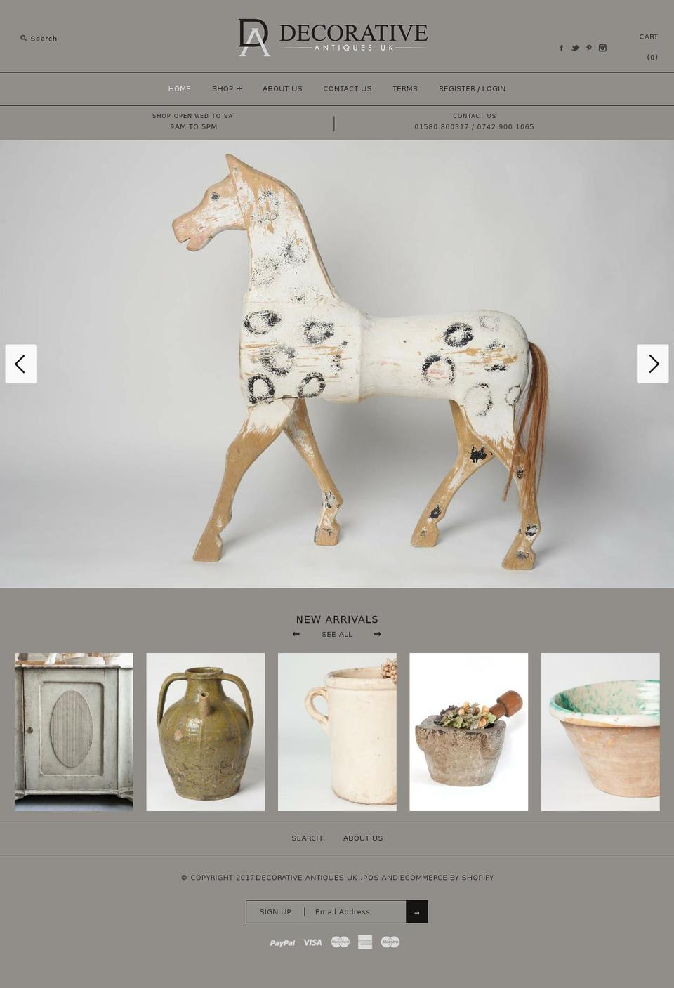 decorativeantiquesuk.com shopify website screenshot