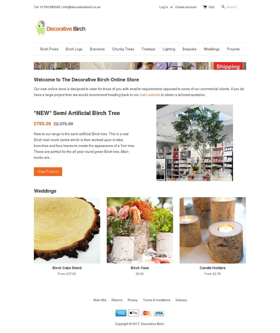 decorativebirch.com shopify website screenshot