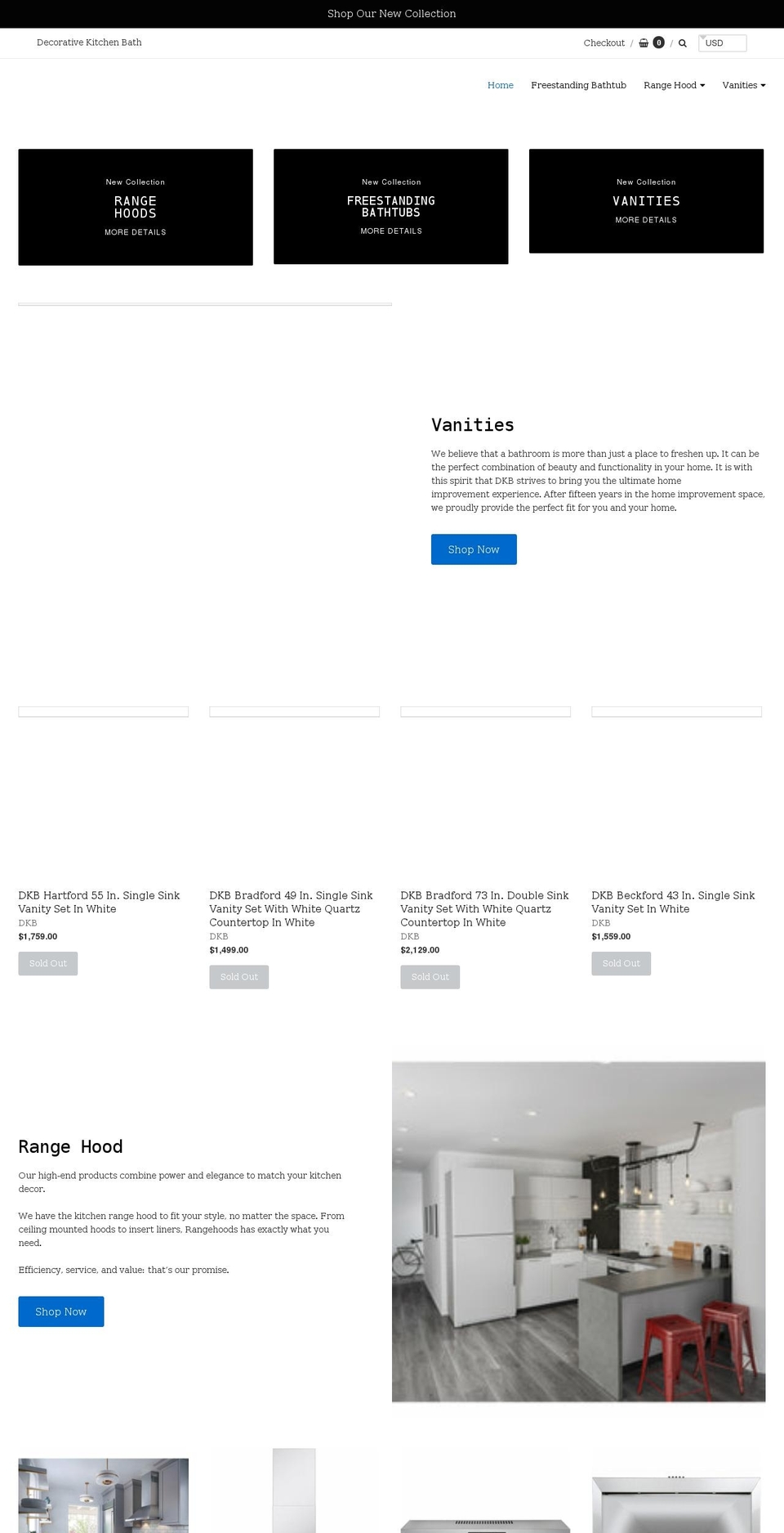 decorativekitchenbath.com shopify website screenshot