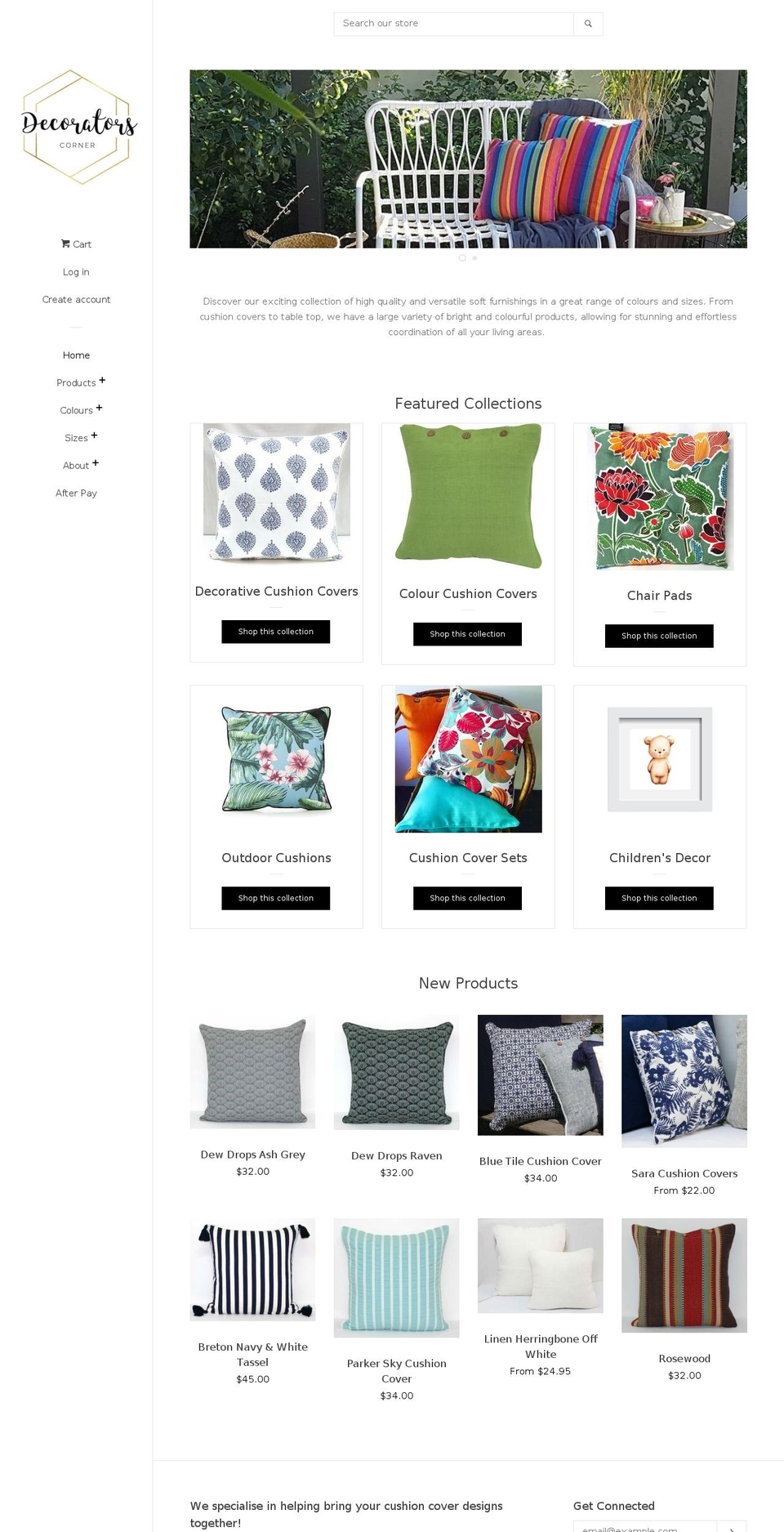 decoratorscorner.com.au shopify website screenshot