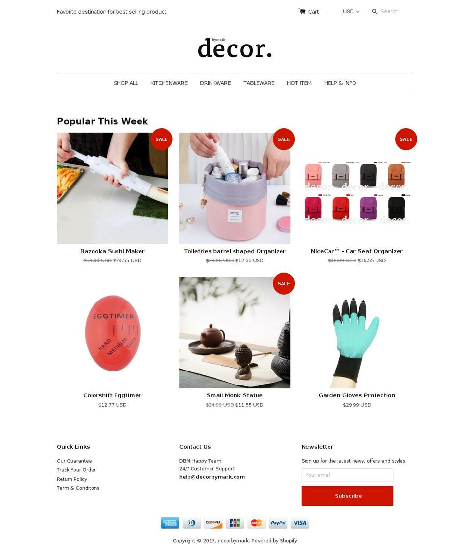 decorbymark.com shopify website screenshot