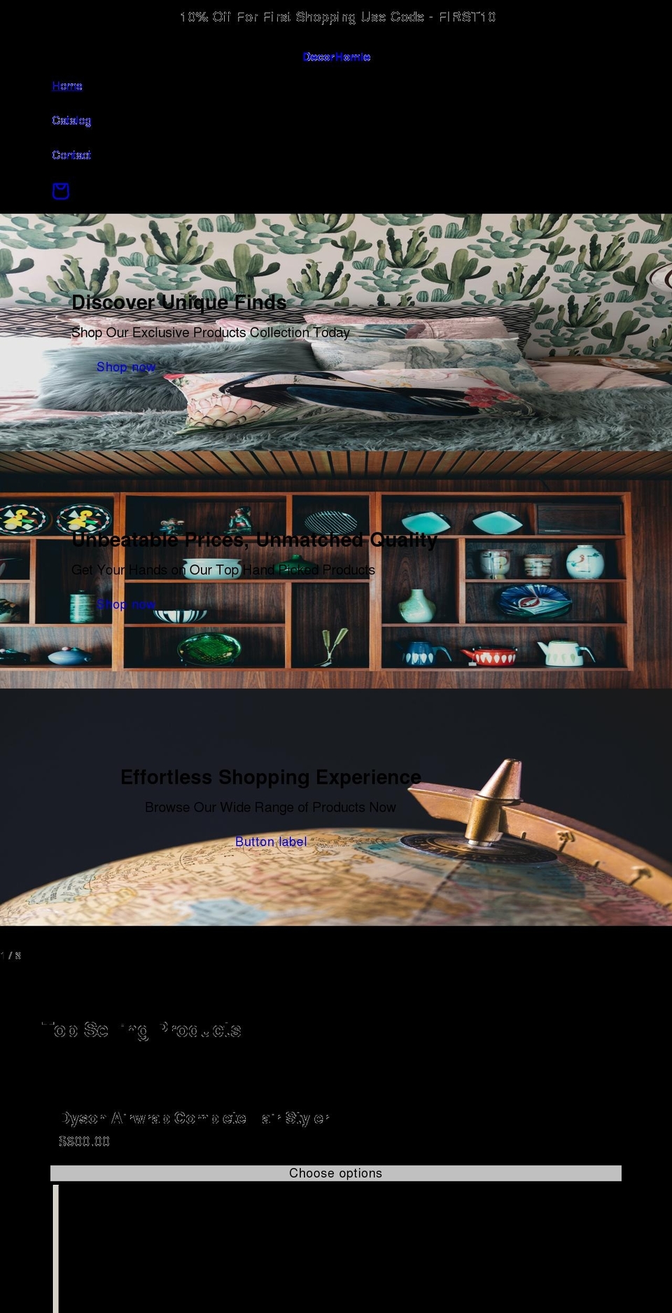 decorhomie.com shopify website screenshot