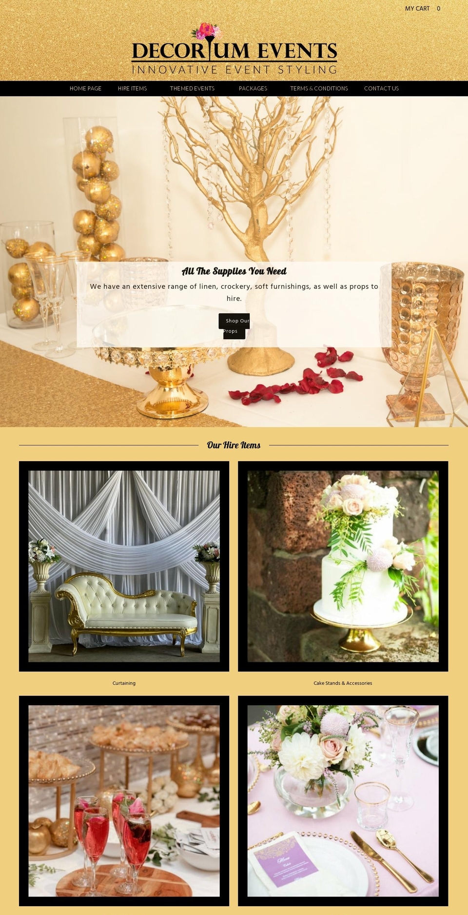 decoriumevents.com.au shopify website screenshot
