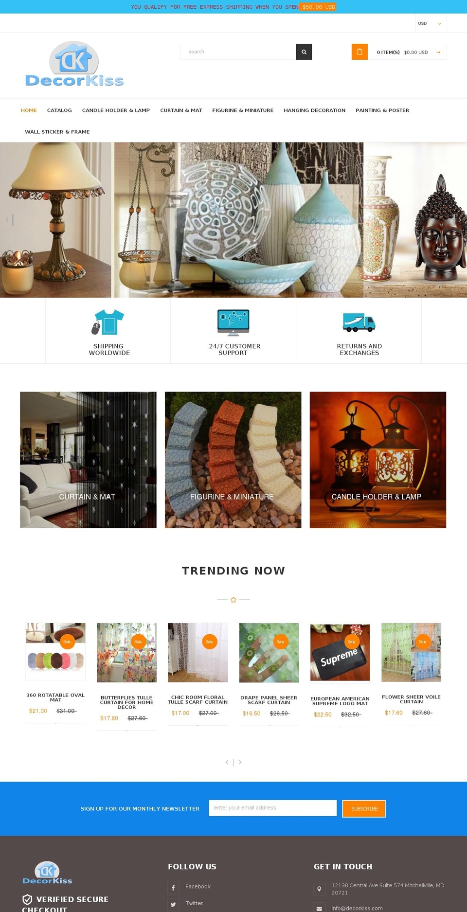 extravagant-theme Shopify theme site example decorkiss.com