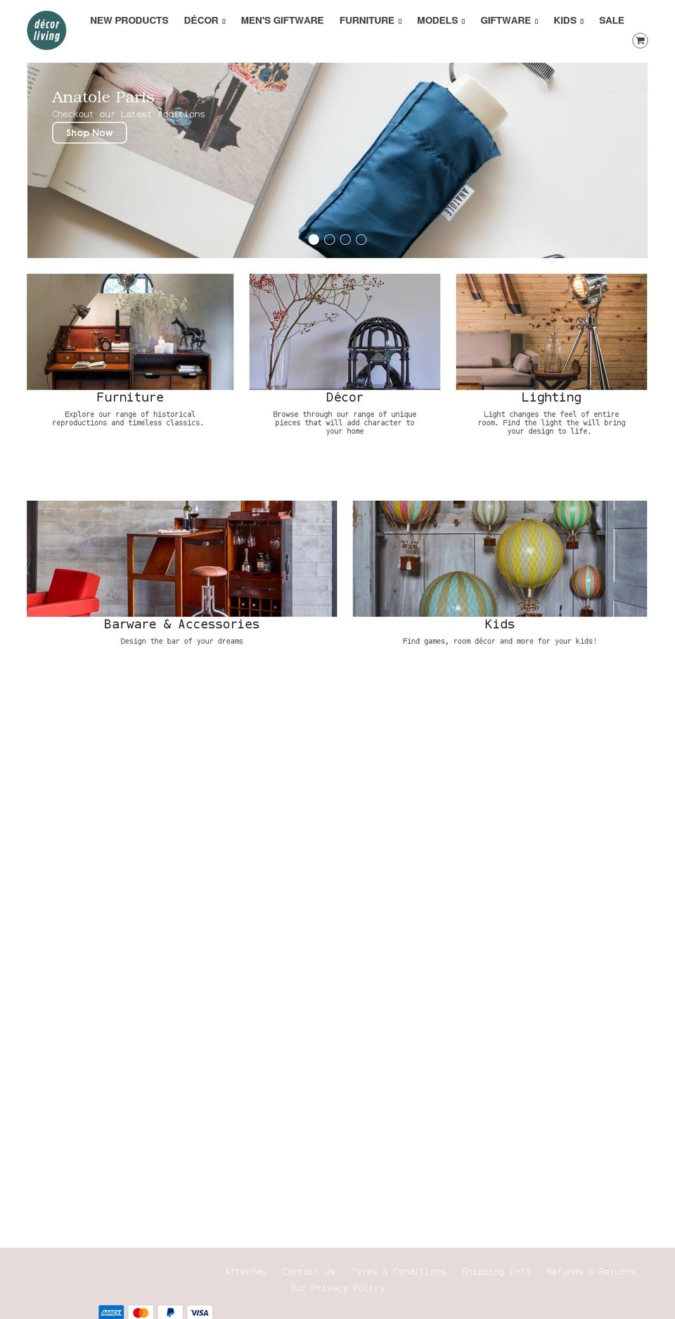 decorlivingonline.com.au shopify website screenshot