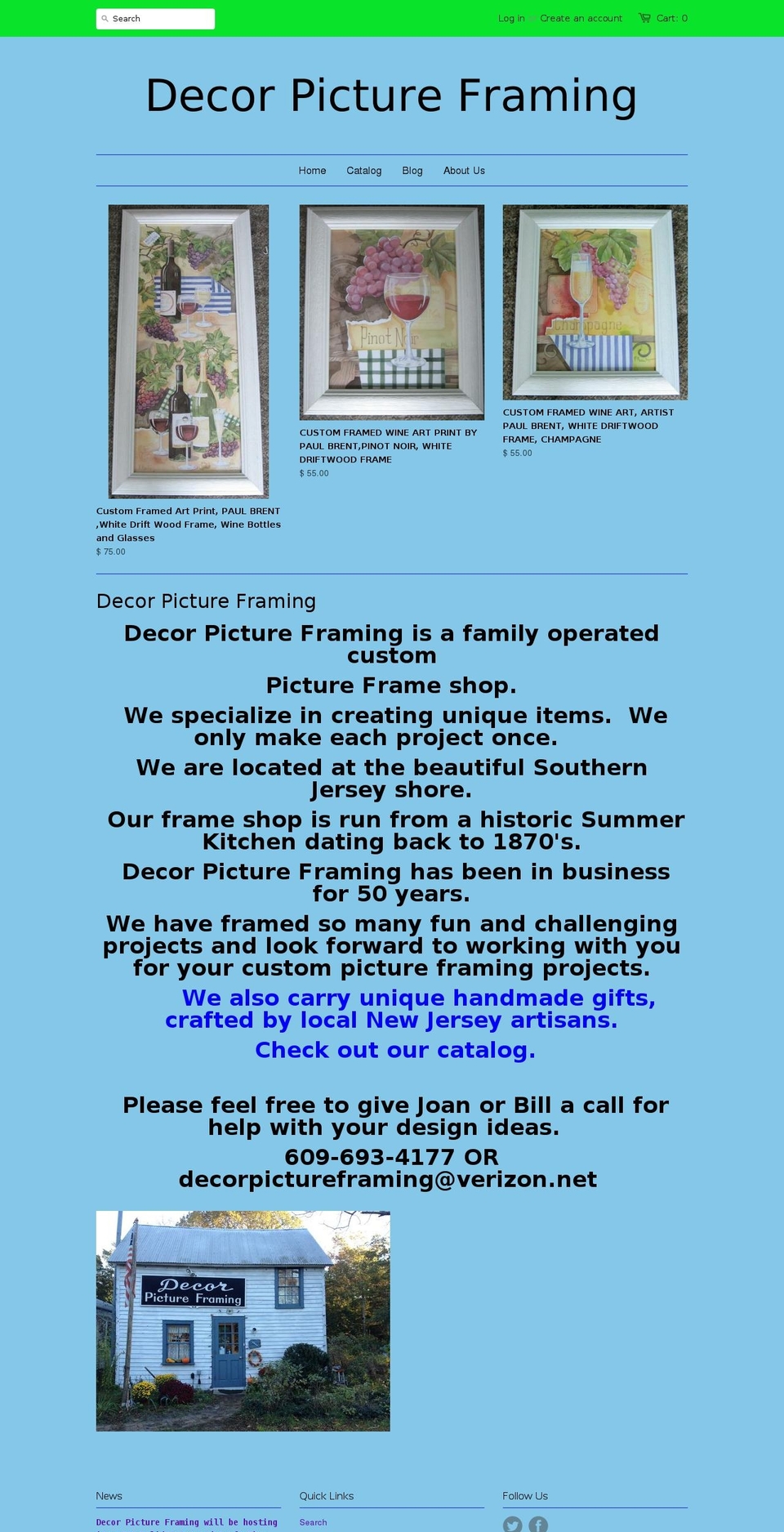decorpictureframing.com — Shopify storefront screenshot
