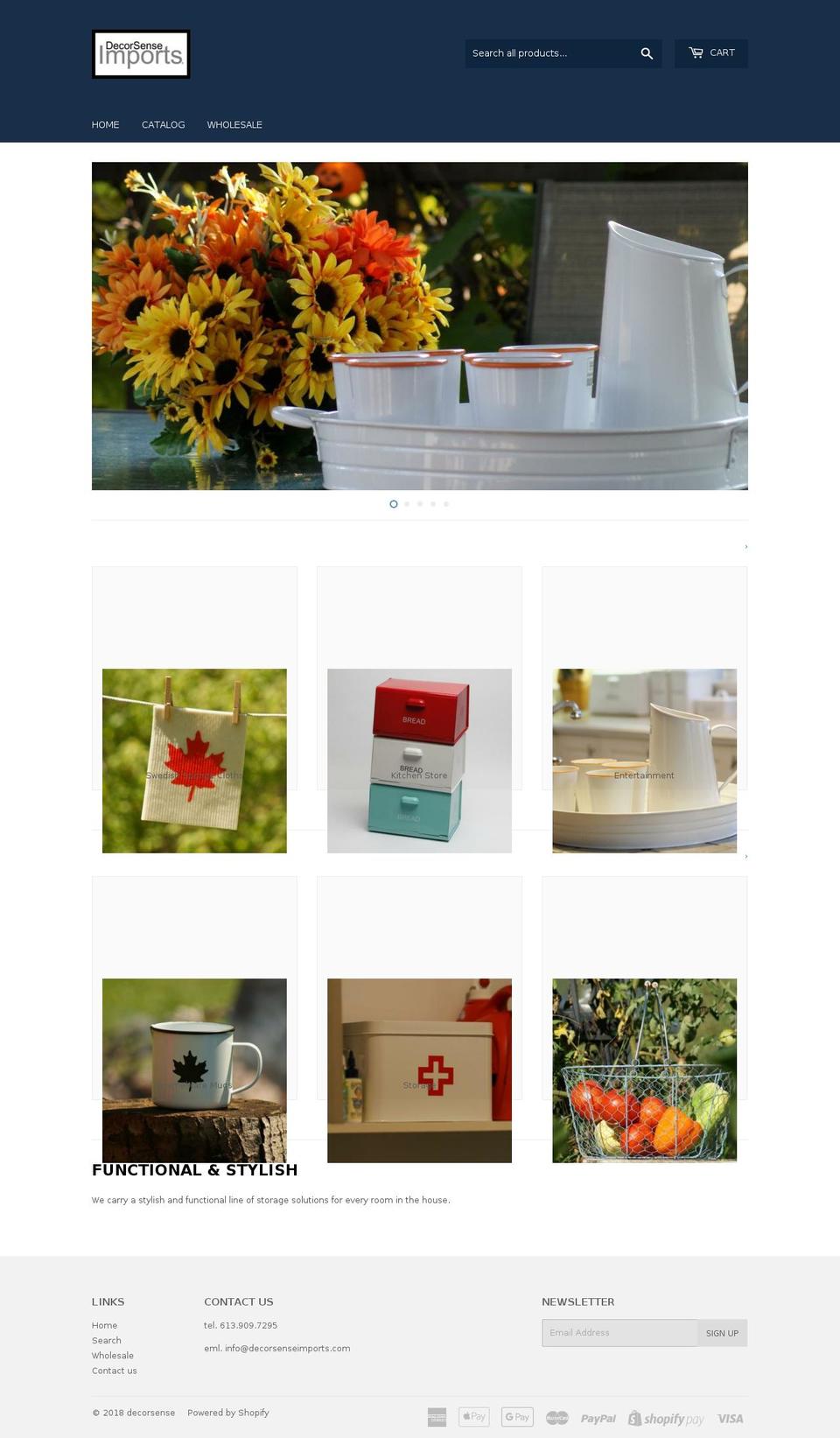 decorsenseimports.com shopify website screenshot