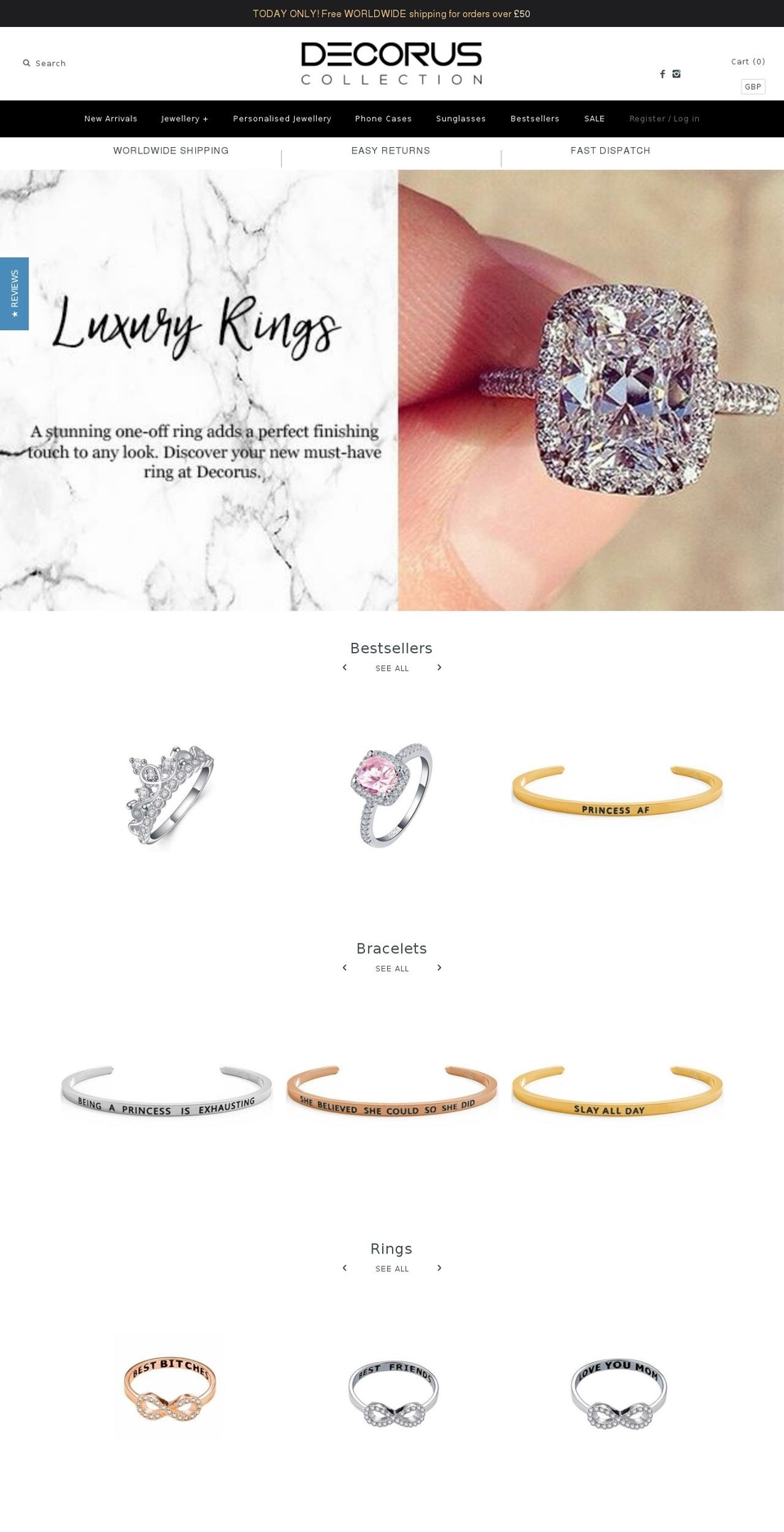 decoruscollection.com shopify website screenshot