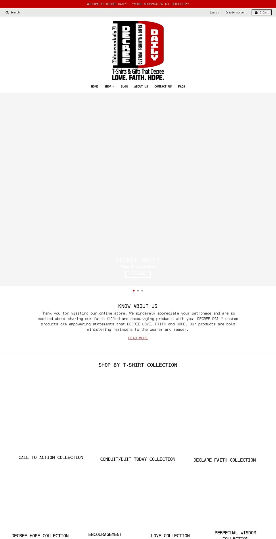 decreedaily.com shopify website screenshot