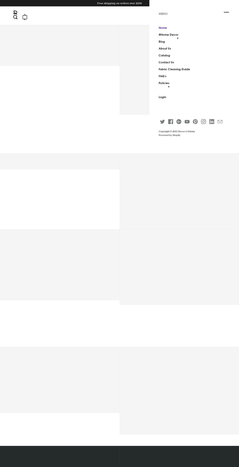 decurban.com shopify website screenshot