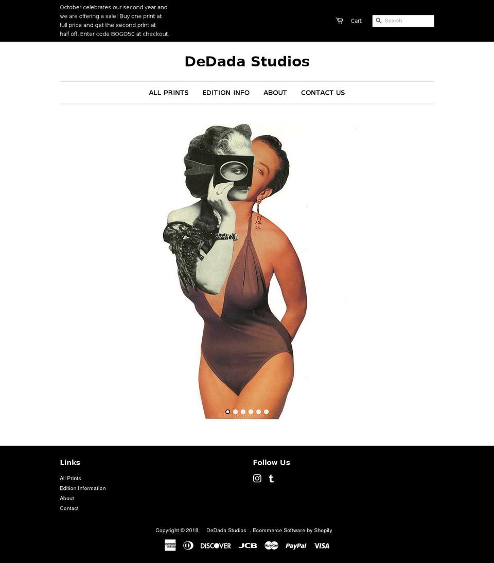 dedadastudios.com shopify website screenshot