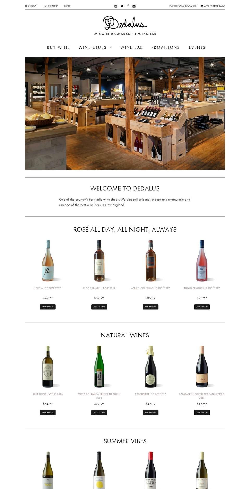 dedalus.wine shopify website screenshot
