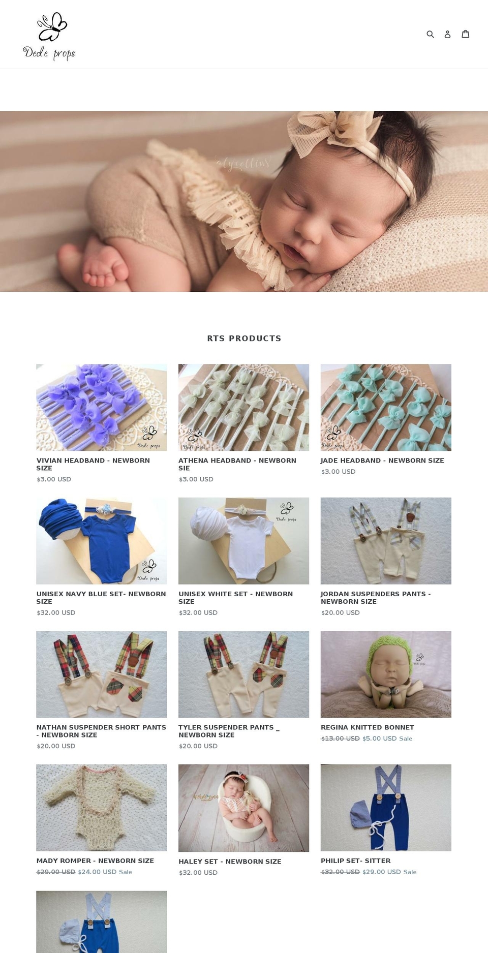 dede-props.myshopify.com — Shopify storefront screenshot