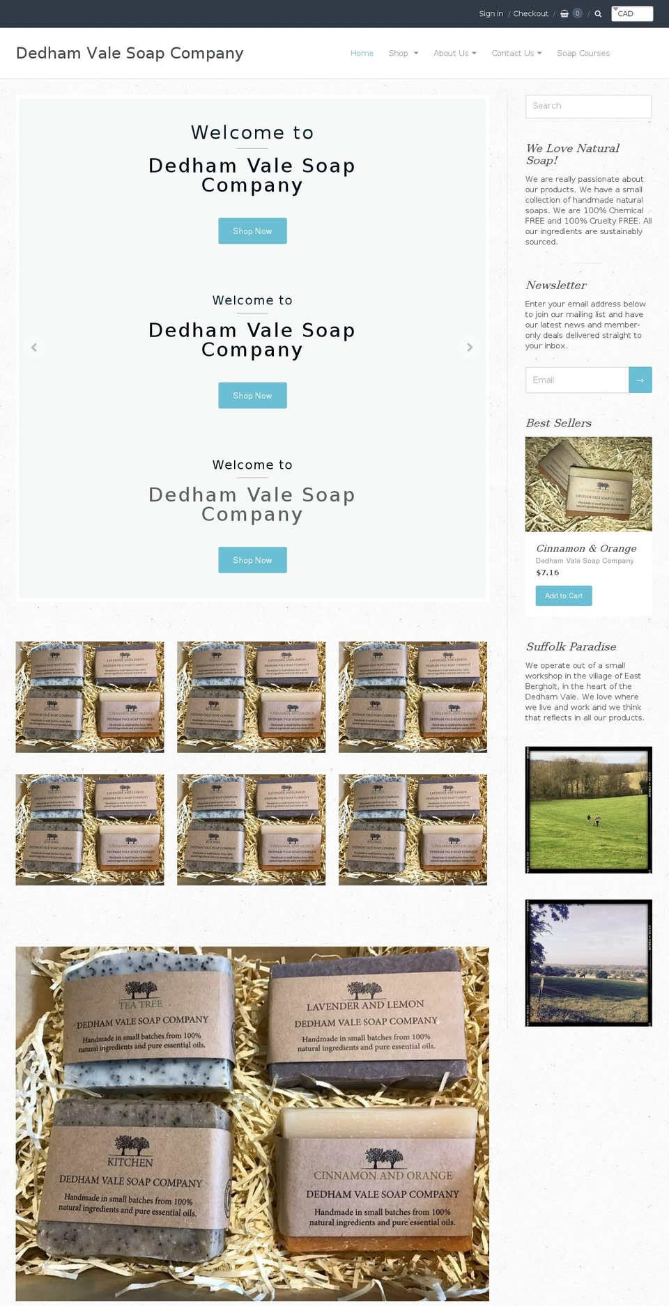 dedhamvalesoapcompany.com — Shopify storefront screenshot