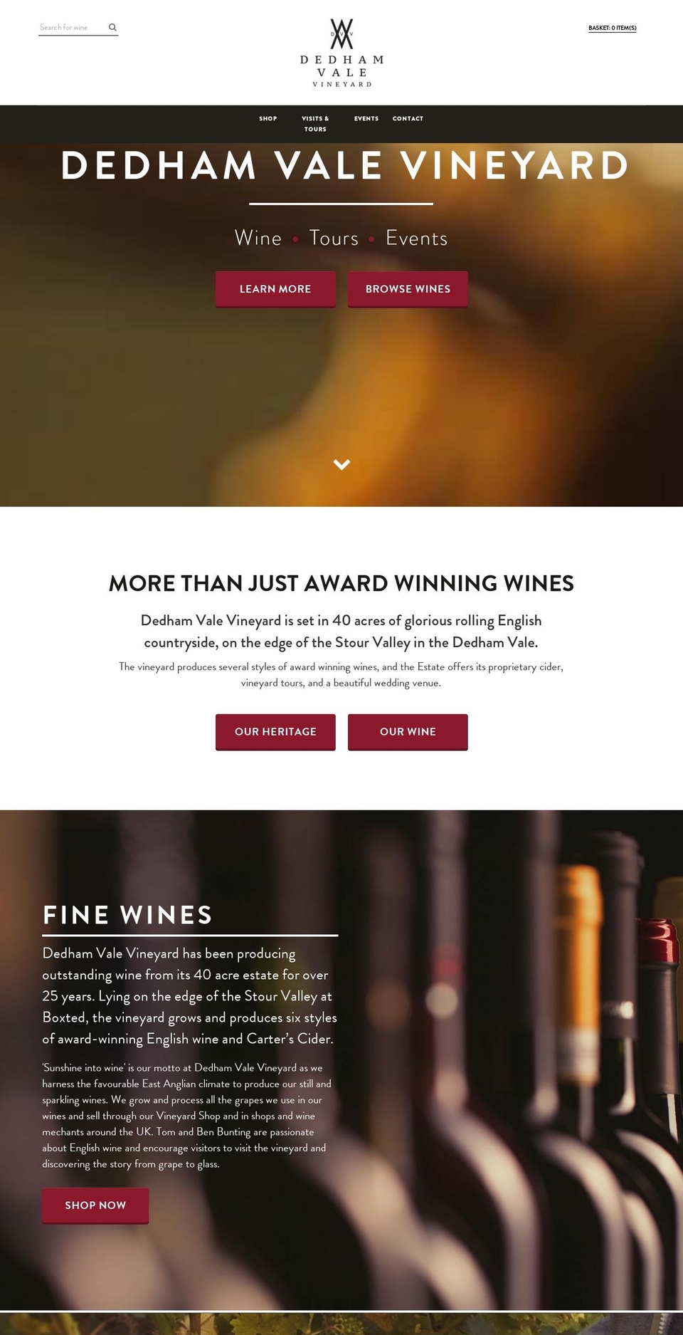 Dedham Shopify theme site example dedhamvalevineyard.biz