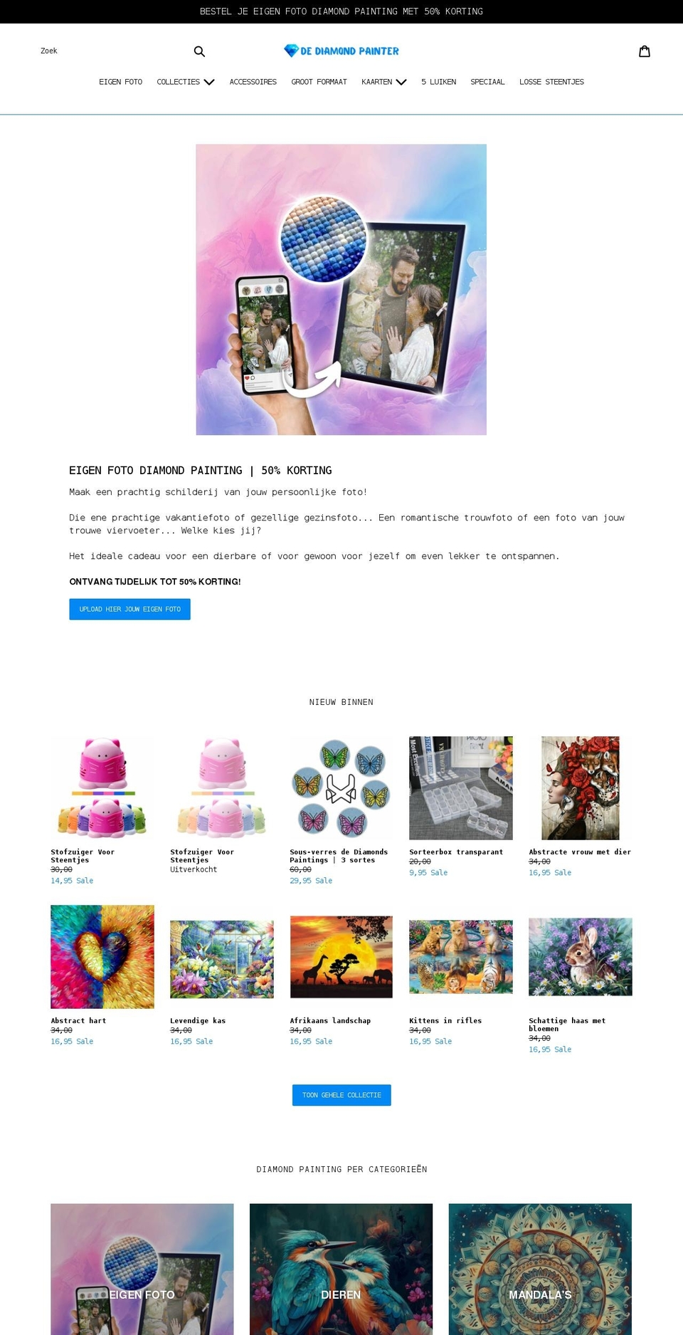 dediamondpainter.nl shopify website screenshot