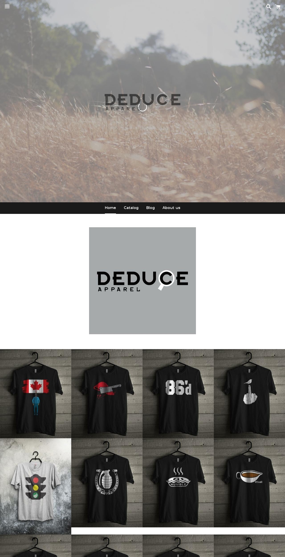 deduceapparel.com shopify website screenshot