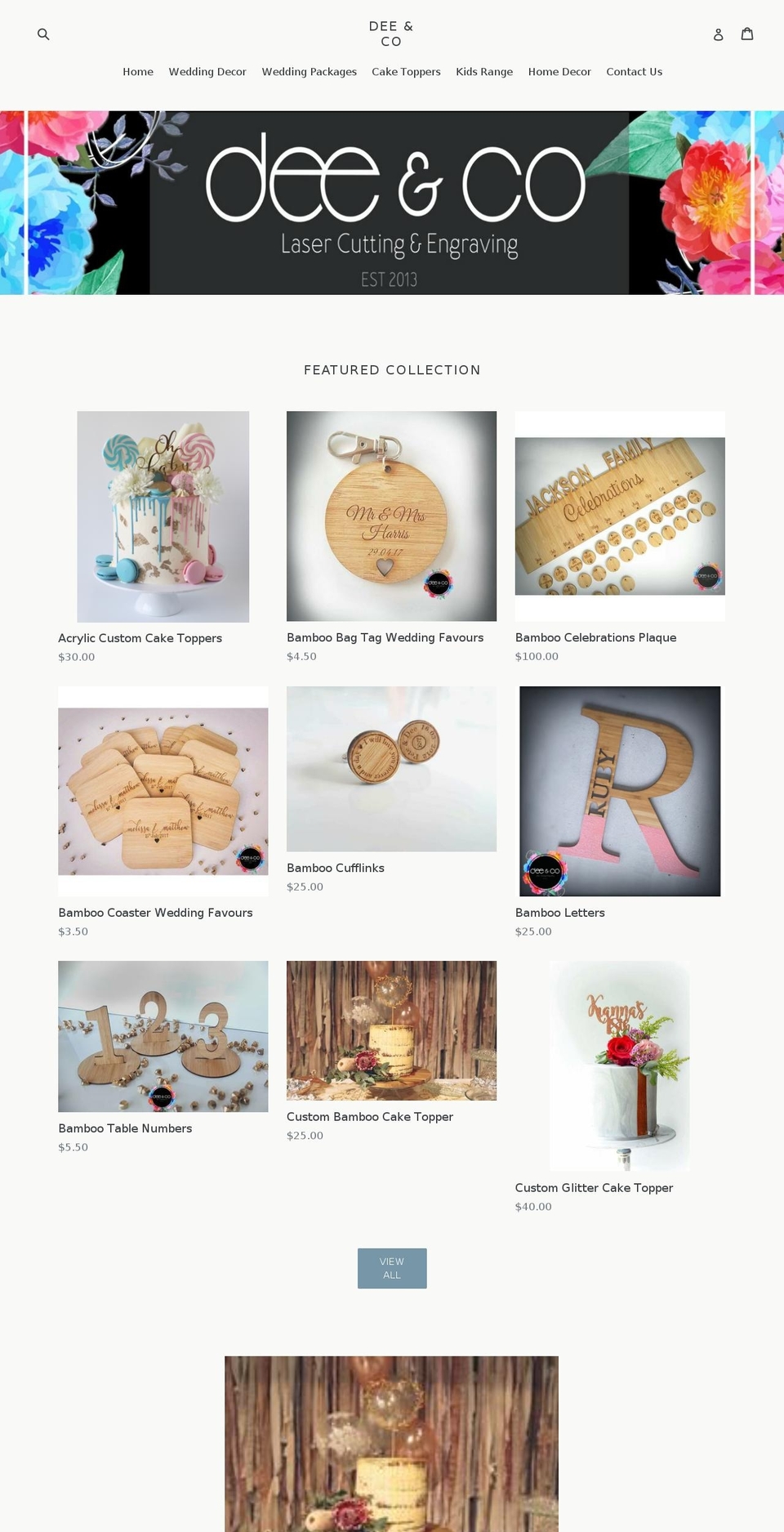deeandco.net shopify website screenshot