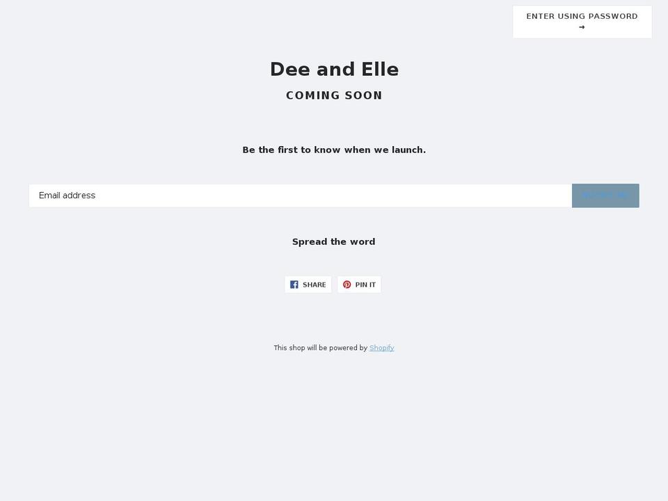 deeandelle.com — Shopify storefront screenshot