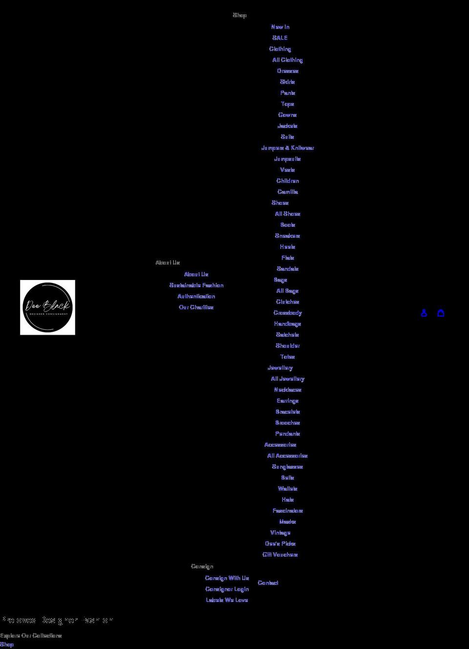 deeblack.com.au shopify website screenshot