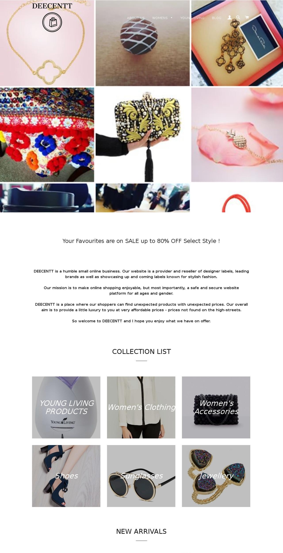 deecentt.com shopify website screenshot