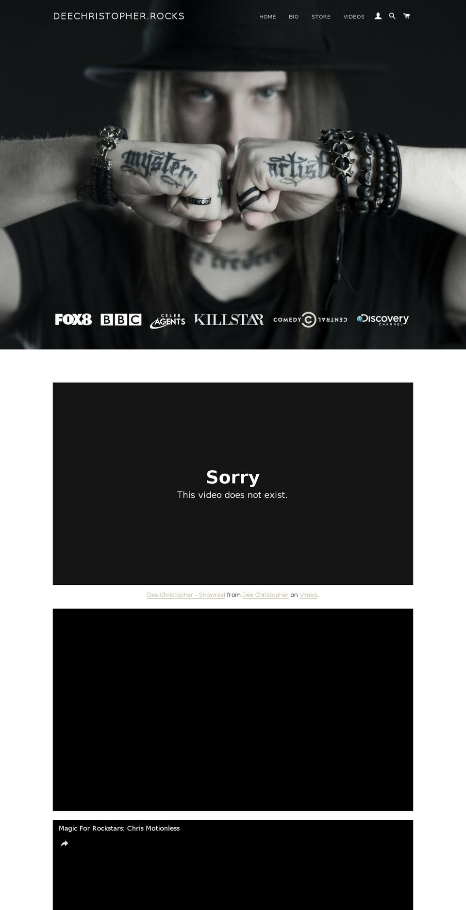 deechristopher.com shopify website screenshot