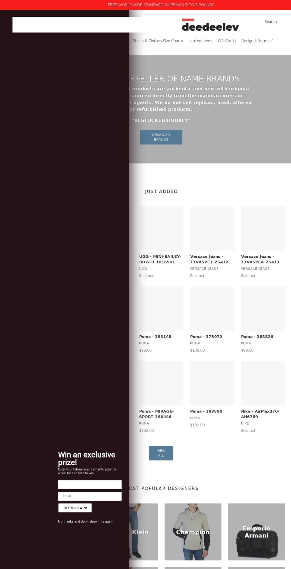 deedeelev.com shopify website screenshot