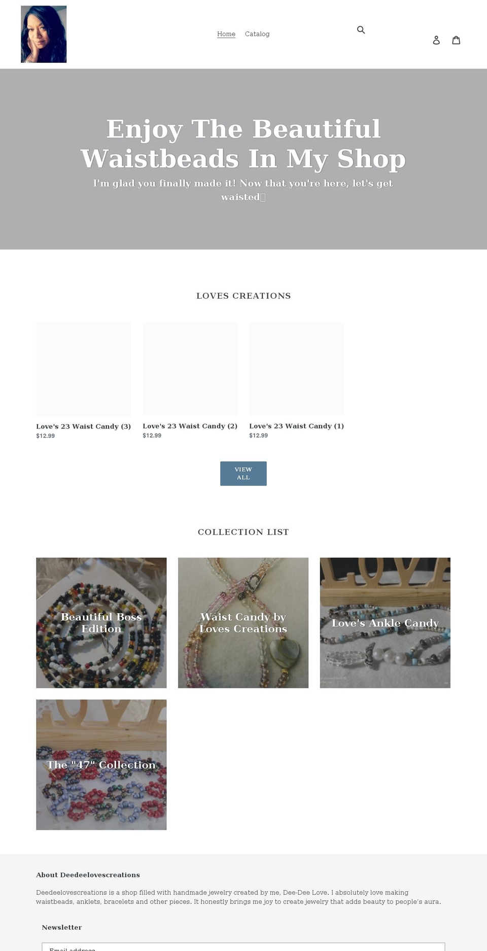 deedeelovescreations.com shopify website screenshot