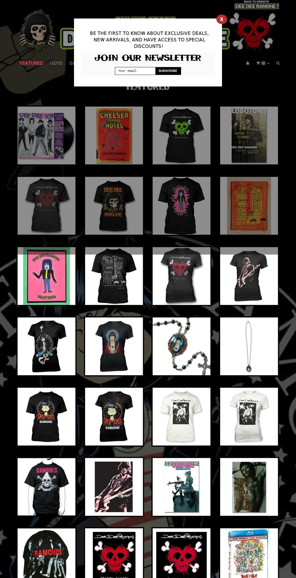 deedeeramoneofficialmerch.com shopify website screenshot