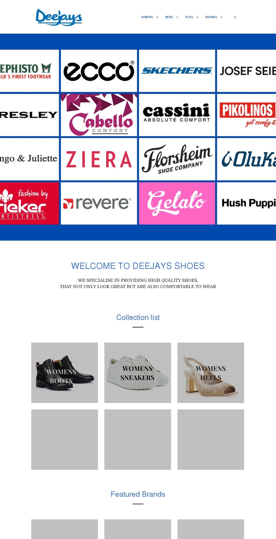 deejaysshoes.co.nz shopify website screenshot