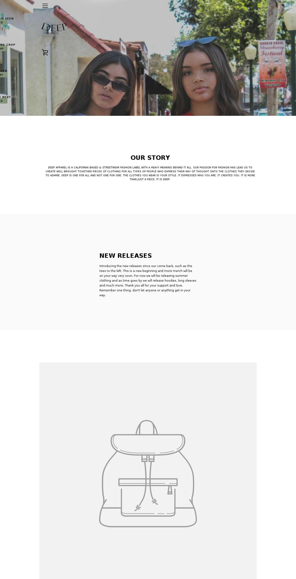 deep-apparel.com — Shopify storefront screenshot