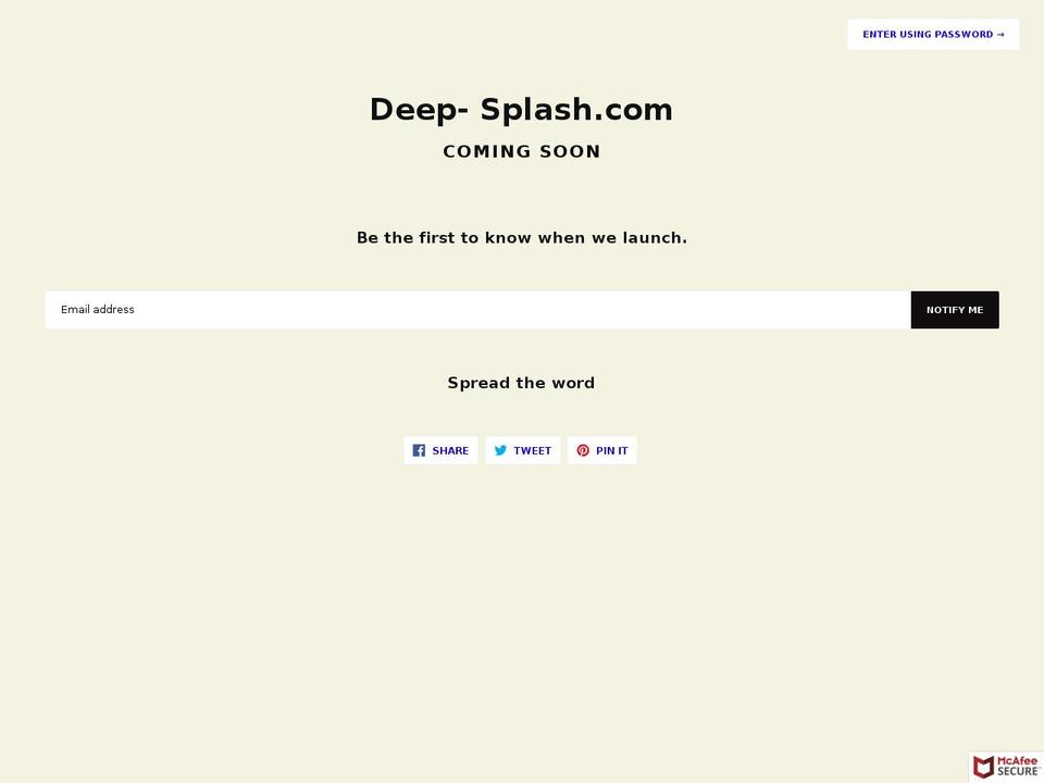 deep-splash.com — Shopify storefront screenshot