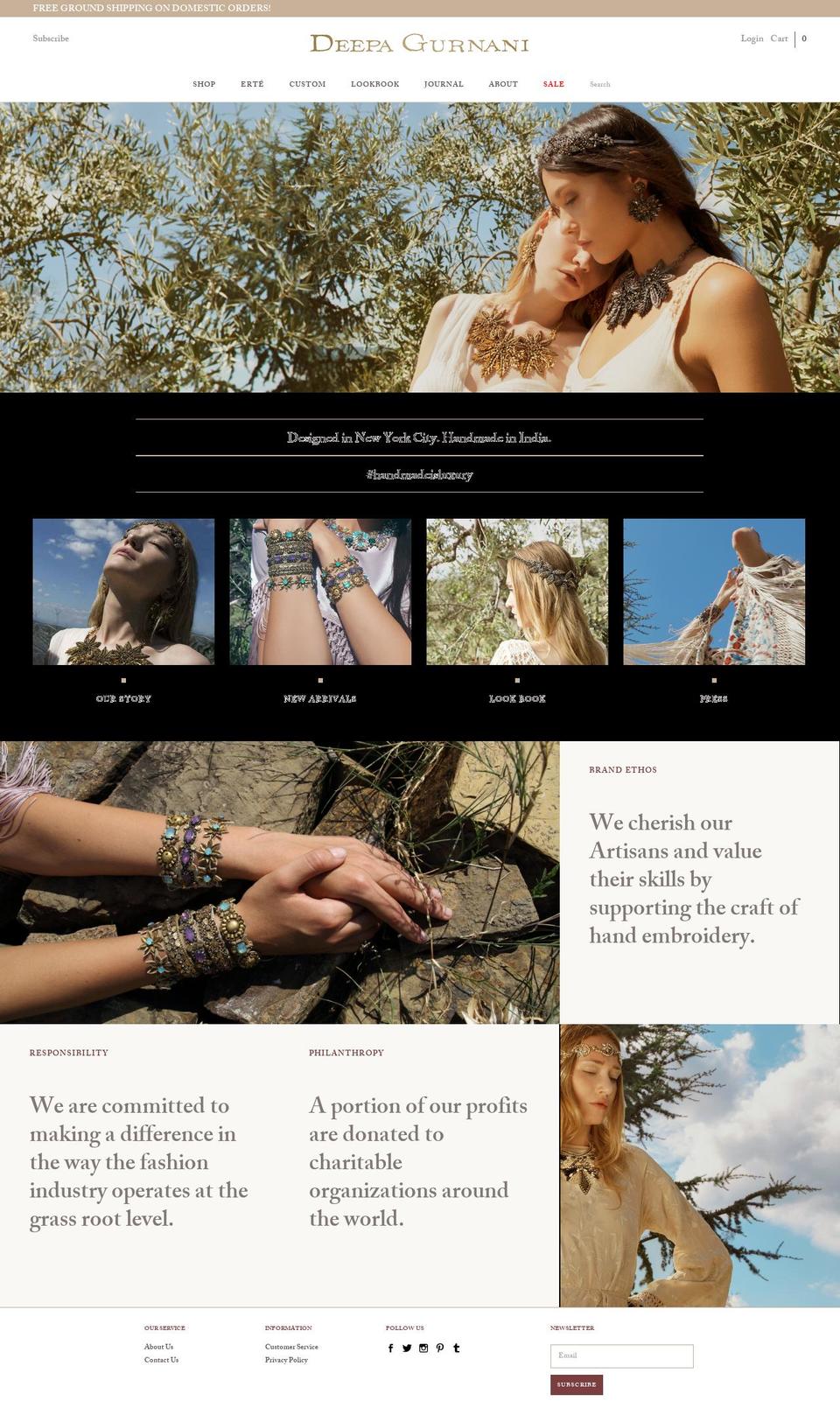 Potential Shopify theme site example deepagurnani.com