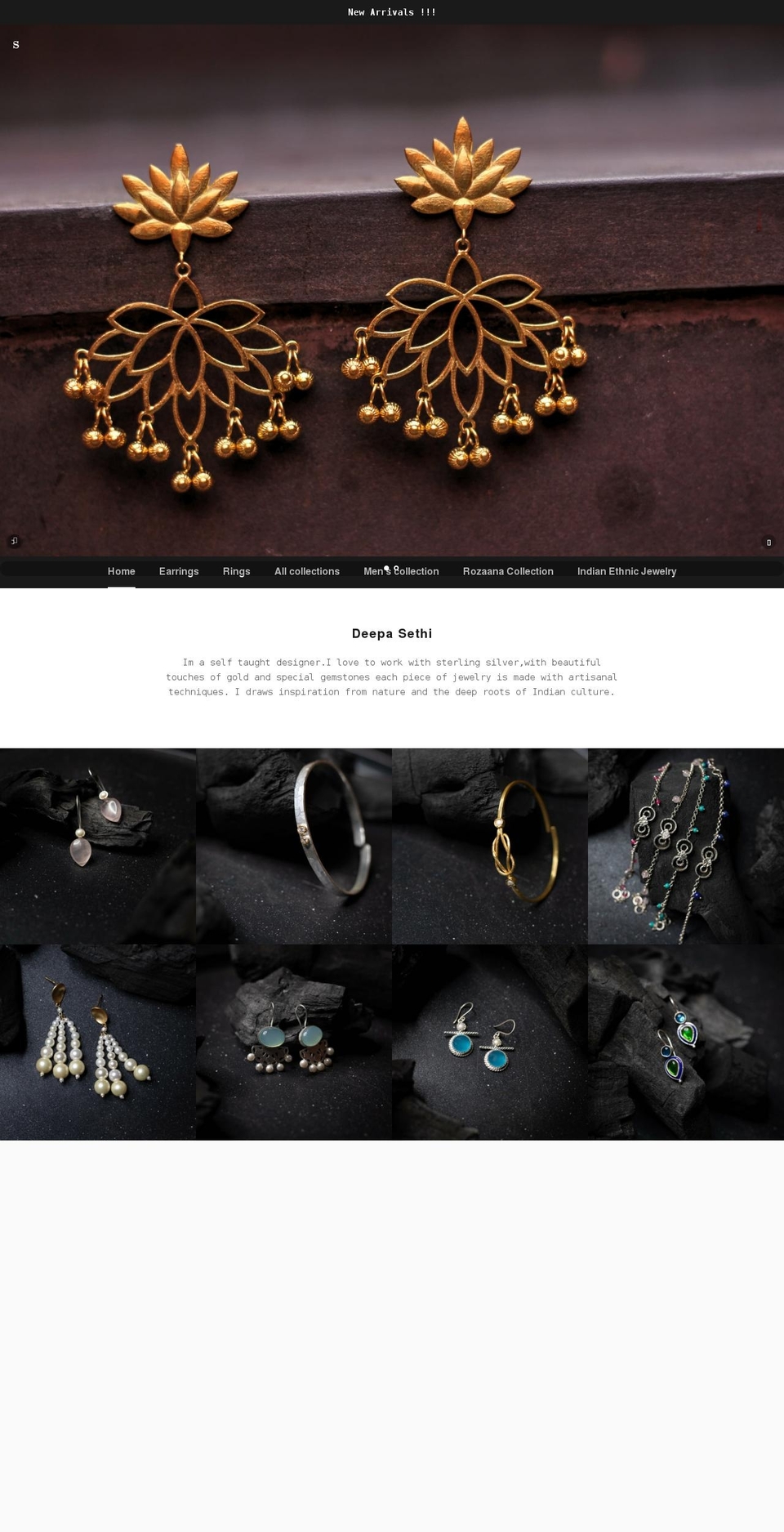 deepasethi.com shopify website screenshot