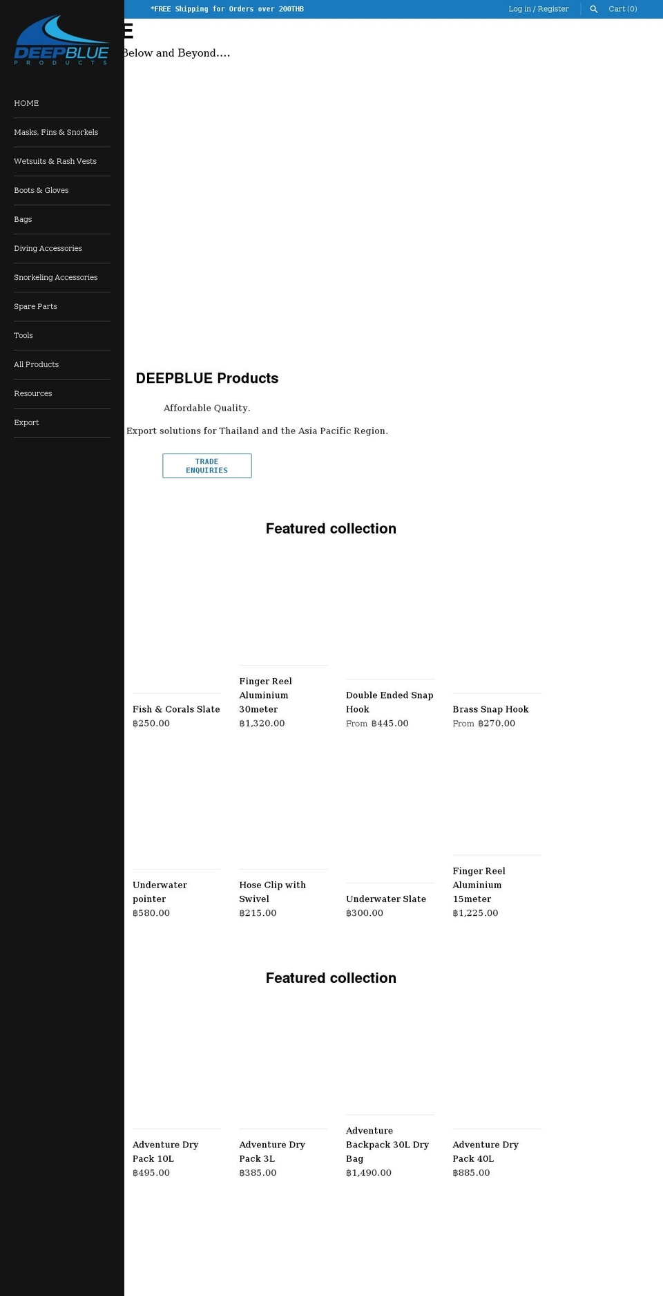 deepblue-products.com shopify website screenshot